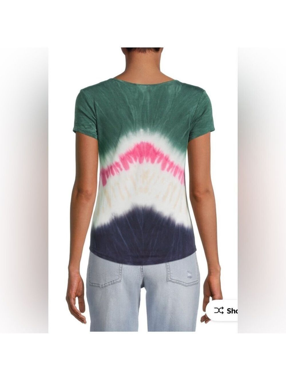 No Boundaries V-Neck Heather Lodge Tie Dye T-Shirt - Picture 4 of 13